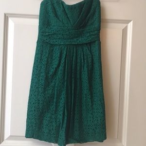 Dark Forrest green tube top dress